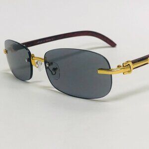 Men Sunglasses Hip Hop Shades Metal Gold‎ Frameless Classic Outdoor Street Wear